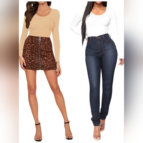 mangopop long sleeve  bodysuit loose fit nude - Picture 4 of 9